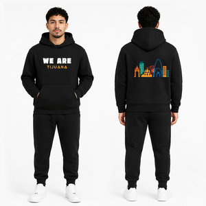 2026 Soccer Cup Men Black Hoodie Tracksuit We Are Tijuana Printed Pullover Sweatshirt Jogger Set Streetwear Casual Sportswear - Product Image 1