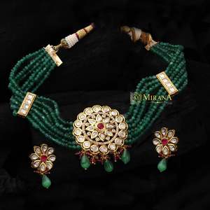 Yutika Gold Plated Polki Kundan Choker Set for Festival and Bridal - Product Image 1