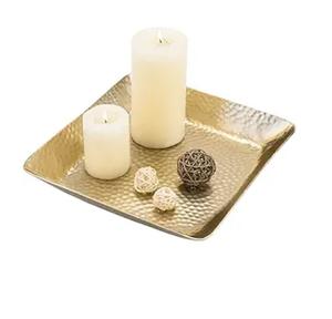 Bandeja rectangular de latón puro martillado para servir alimentos, bandeja decorativa de metal de latón para encimera de cocina o fiestas. - Product Image 1