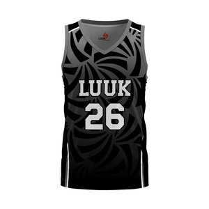 Maillot de basket-ball rouge en maille LUUK, col en V, sans manches, impression sublimée, joueur 26, unisexe, adulte, vêtements de sport respirants - Product Image 5