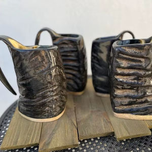 Chopes à bière en corne de buffle naturelle polies à la main, vente en gros, qualité supérieure, logo personnalisé - Product Image 1