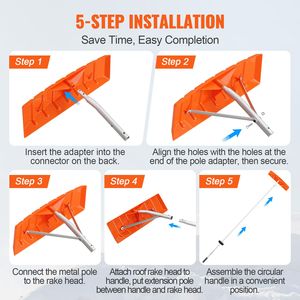 "<b>Snow</b> <b>Sweeper</b> Roof Rake with 21ft Reach 25" Plastic Blade & Aluminum Handle for Safe & Easy <b>Snow</b> Removal" - Product Image 6