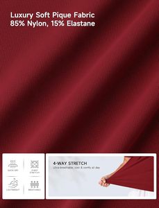 Polo en piqué à manches courtes pour homme, couleur bordeaux, décontracté, tricoté, coupe classique - Product Image 6