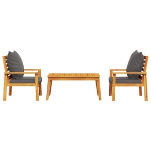 Ensemble de salon de jardin modulaire moyen en bois d'acacia massif gris foncé - Product Image 3