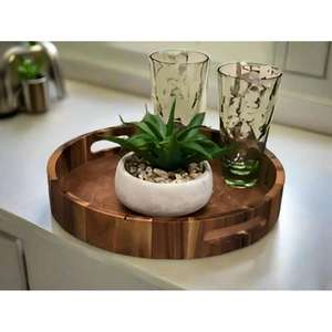 Bandeja Redonda Multifuncional Art Deco Royal Acacia para Servir en Bodas - Product Image 3