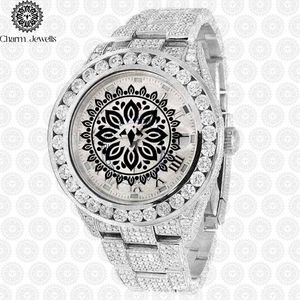 Charm Jewells Montre à quartz analogique ronde de luxe pour femme avec cadran en cristal saphir et bracelet en acier inoxydable 38 mm - Product Image 3