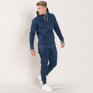 Survêtements de jogging personnalisés pour hommes – Ensemble d'entraînement sportif avec veste et pantalon 100 % coton, séchage rapide, respirant, léger, style vintage - Product Image 2