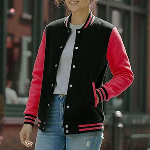 แจ็คเก็ตวาร์ซิตี้สำหรับผู้หญิง แจ็คเก็ตเลตเตอร์แมนลำลองสำหรับผู้หญิง แจ็คเก็ตเบสบอลนักเรียนมัธยมปลาย แจ็คเก็ตบอมเบอร์น้ำหนักเบาทันสมัยสำหรับใส่ทุกวัน - Product Image 2