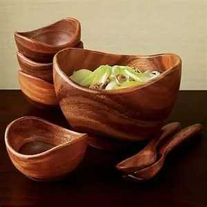 Juego de Tazones de Madera Hechos a Mano, Forma Irregular, Rústicos, Ecológicos, Naturales, para Decoración del Hogar - Product Image 1