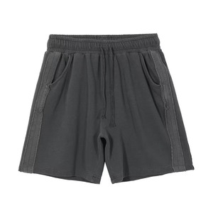 Shorts en molleton French Terry surdimensionnés, effet délavé, 450 GSM, 100% coton, pré-rétréci, teint en pièce, pour un style urbain haut de gamme - Product Image 2