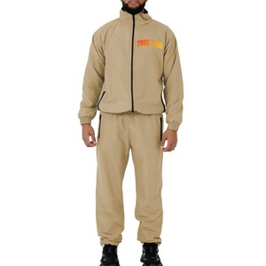 Custom Nylon Windbreaker Tracksuit Standing Collar Full <b>Zip</b> <b>Hooded</b> Cargo Jacket Training Jogging Set - Product Image 2