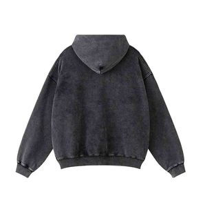 Sweat-shirt blanc brodé tendance hip-hop pour homme, streetwear stylé, pull-over en coton confortable, sweat à capuche oversize - Product Image 5