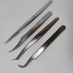 <b>Eyelash</b> Extension Tweezers Set of 4 Pieces-Stainless Steel Precision Anti-Magnetic Durable False <b>Eyelash</b> <b>Applicator</b> & Tweezers - Product Image 2