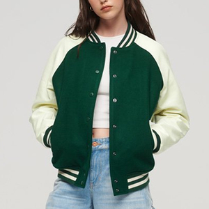 Chaquetas Varsity de Manga Larga para Mujer, de Primera Calidad, del Mejor Proveedor, Transpirables, de Cuero Teñido Liso - Product Image 1