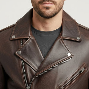 Blouson de motard classique, design élégant avec fermeture éclair sur le devant, coupe confortable pour les motards, aventures en plein air et tenues décontractées quotidiennes. - Product Image 5