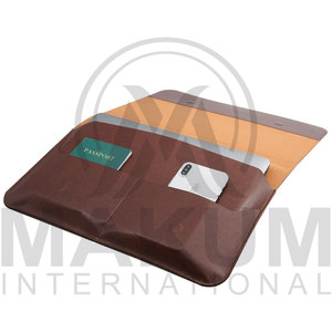Brown Leather <b>Laptop</b> <b>Sleeve</b> Case with Magnetic Closure and Protective Interior for 13 Inch MacBook Pro - Product Image 2