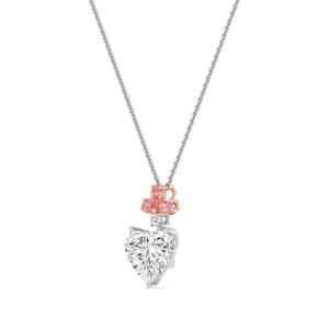 Pendentif moderne en or rose et blanc 18 carats avec diamant de laboratoire, 3,25 carats au total, taille poire, bijou raffiné, collier charme pour femme - Product Image 2
