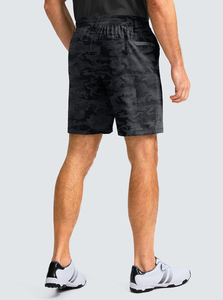 Shorts de golf décontractés pour hommes, taille mi-haute, en polyester/coton de haute qualité, avec cordon de serrage en toile, séchage rapide, fabrication OEM sur mesure - Product Image 2