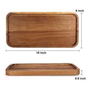 Plateau de service rectangulaire en bois de haute qualité, vaisselle, assiettes, fait main, écologique, passe au lave-vaisselle, pour mariage - Product Image 6
