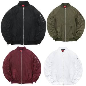 Custom Wholesale Mens Olive Green Bomber Jacket Streetwear Ruched Sleeves Flight Jacket MA1 Windbreaker Padded Varsity Coat - Product Image 1