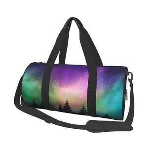 Bolsa de lona Northern Lights con correa ajustable para el hombro, cierre de cremallera, deportiva, para fitness, viajes, portátil, de poliéster - Product Image 1