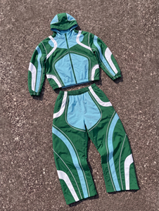 Custom Y2K Unisex <b>Patchwork</b> Tracksuit Hooded Windbreaker <b>Jacket</b> & Sweatpants Set Streetwear Techwear Men Women Tracksuit - Product Image 4