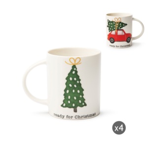 Set di 4 Tazze in Ceramica Excelsa Pronte per Natale 30 Cl Multicolore - Product Image 1