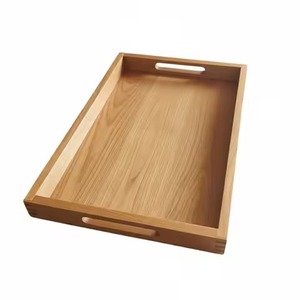 Bandejas de Madera para Decoración del Hogar, Bandeja de Servicio de Madera Marrón con Asas, Decorativa, con Logotipo Personalizado Impreso, para Servir Comida, Bandejas para Sala de Estar - Product Image 2