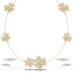 Collar de Diamantes de Corte Redondo con Diseño Moderno, Collar de Diamantes Creados en Laboratorio con Certificado IGI para Mujer - Product Image 4