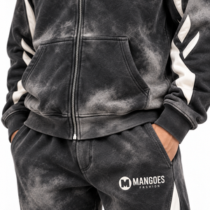 Ensemble de survêtement unisexe 2 pièces en polaire 100 % polyester écologique, personnalisable avec impression et broderie, style streetwear, vente en gros - Product Image 5