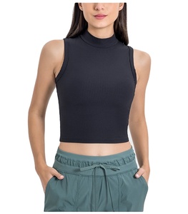 Femme Activewear mode course sport débardeur sans manches col haut Yoga hauts 2025 - Product Image 1
