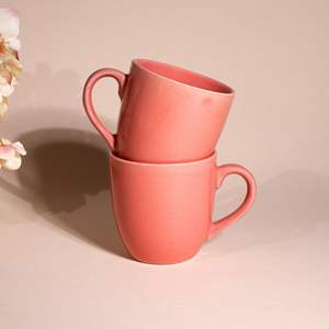 Juegos de Café de Cerámica de Color Sólido, Modernos y de Lujo, 200 ml, Ecológicos, Duraderos, Portátiles, Color Rosa Brillante, para Oficina y Hogar, Regalo Ideal - Product Image 3