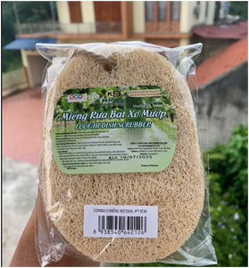 Dried Loofah Bath <b>Brush</b> <b>Long</b> <b>Handle</b> Natural Body Scrubber Oval Shape Simple Design For Adults Opp Bag Packaging - Product Image 6