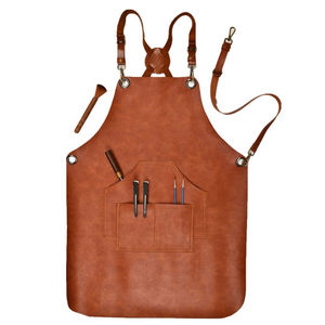 Delantal de Barbero de Cuero con Logotipo Personalizado y Bolsillo para Salón - Product Image 1
