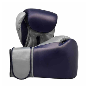 Phenom Boxing Metallic Blue/<b>silver</b> Lace up Sparring <b>Gloves</b> OEM Customized Logo Kick Boxing Martial Arts Boxing <b>Gloves</b> for Adults - Product Image 1