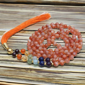 Collar de piedras preciosas de 7 Chakras, 108 cuentas, Yoga, Mala, joyería hecha a mano - Product Image 3