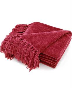 Plaid en chenille de luxe personnalisé, couleur rouille nordique, 100 % polyester, respirant, non toxique, écologique, portable, pour toutes les saisons - Product Image 2