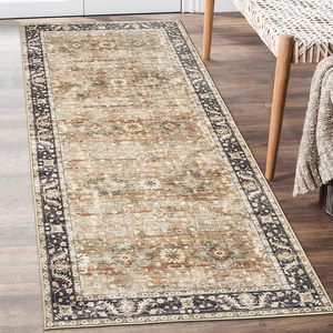Tappeto Lavabile in Poliestere a Pelo Corto GarveeHome 6x9, Stile <span class=keywords><strong>Orientale</strong></span> Rustico, Resistente alle Macchie, Antiscivolo per Soggiorno - Product Image 2