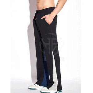 Casual Trousers Premium Fabric Flexible Waist Relaxed Wide Shape Simple Appearance Soft Feel Daily <b>Men</b> <b>Flared</b> Sweat Pant - Product Image 3