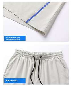 ชุดเสื้อผ้ากีฬาลำลองสไตล์เกาหลีสำหรับผู้ชายไซส์ใหญ่ ฤดูร้อน ขายส่ง เสื้อยืดแขนสั้นและกางเกงขาสั้น - Product Image 5