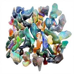 Natural Ethiopian Black Opal Rough High Quality Multi Fire Color Play Gemstone Third <b>Party</b> Certified No Hole Jewelry Making All - Product Image 3