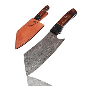 A&M Enterprises Handmade Butcher Cleaver Knife with Red Wood Handle and Sheath Cleaver Knife OEM Survival Hunting Knives - Product Image 1