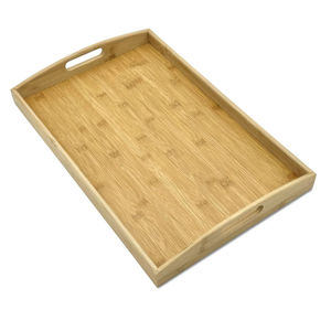 Plateau de service rectangulaire moderne en bois avec poignées, écologique et naturel, pour thé et nourriture, accessoire de décoration pour cuisine et maison, en promotion - Product Image 2