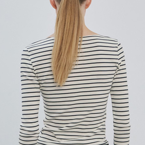 Vêtements pour femmes de haute qualité, tissu 100% coton, coupe droite, col bateau, manches longues, style décontracté, coupe tendance. - Product Image 6
