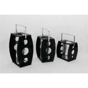 Wholesale Modern Black Metal <b>Lantern</b> Luxury Glass Candle Holder Geometric Hanging <b>Lanterns</b> <b>Set</b> for Wedding Home Decor <b>Lantern</b> - Product Image 1