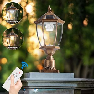Lanterna Solare LED da Esterno Dorata da 20 Pollici, Design Elegante in Vetro Vintage per Sentieri, Giardini e Cortili - Product Image 6