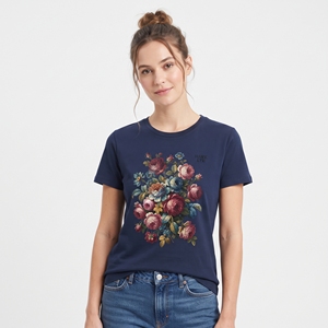 เสื้อยืดลายดอกไม้เขตร้อนสำหรับผู้หญิง แขนสั้น คอกลม ทรงปกติ พิมพ์ลายสีสันสดใส ผ้าเจอร์ซีย์ สวมใส่สบาย ระบายอากาศได้ดี เหมาะสำหรับฤดูร้อน - Product Image 3