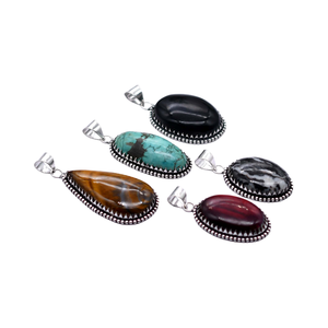 Nuevo Vintage 5 uds collares de moda para mujer mezcla de piedras preciosas colgantes latón tema cristiano caliente EBay tendencia mezcla lote a granel PP 39 - Product Image 1