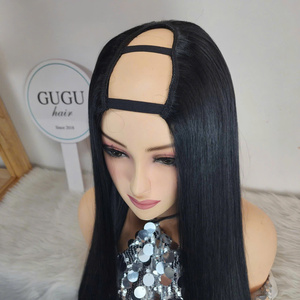 Peluca de media cabeza de cabello humano vietnamita 100% natural, liso extremo, 24 pulgadas, densidad 200, doble trama, de un solo donante, gorra negra para mujer - Product Image 2