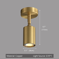 MEEROSEE Éclairage moderne clouant les luminaires de plafond en or Luminaire de cuisine en laiton simple pour chambre à coucher 400K3302-1